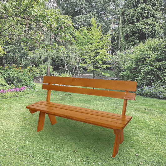 Cosmo Casa - Tuinbank Houten Bank Parkbank - Gastronomische Kwaliteit - Massief Hout - Honingkleurig - 148 cm