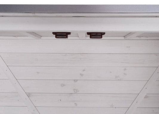 Cosmo Casa - Tuinkast met Werkblad - Plantentafel - Dennenhout - Wit - 86×104×52 cm