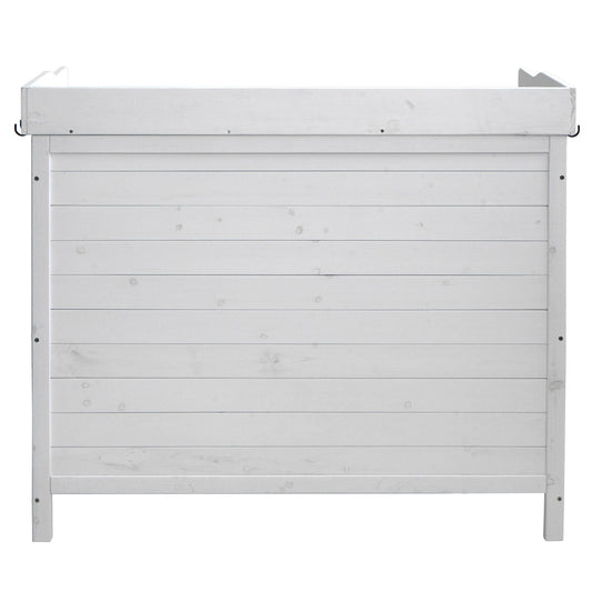 Cosmo Casa - Tuinkast met Werkblad - Plantentafel - Dennenhout - Wit - 86×104×52 cm