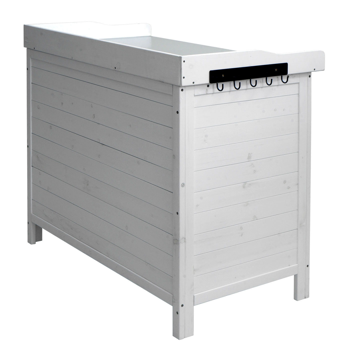 Cosmo Casa - Tuinkast met Werkblad - Plantentafel - Dennenhout - Wit - 86×104×52 cm