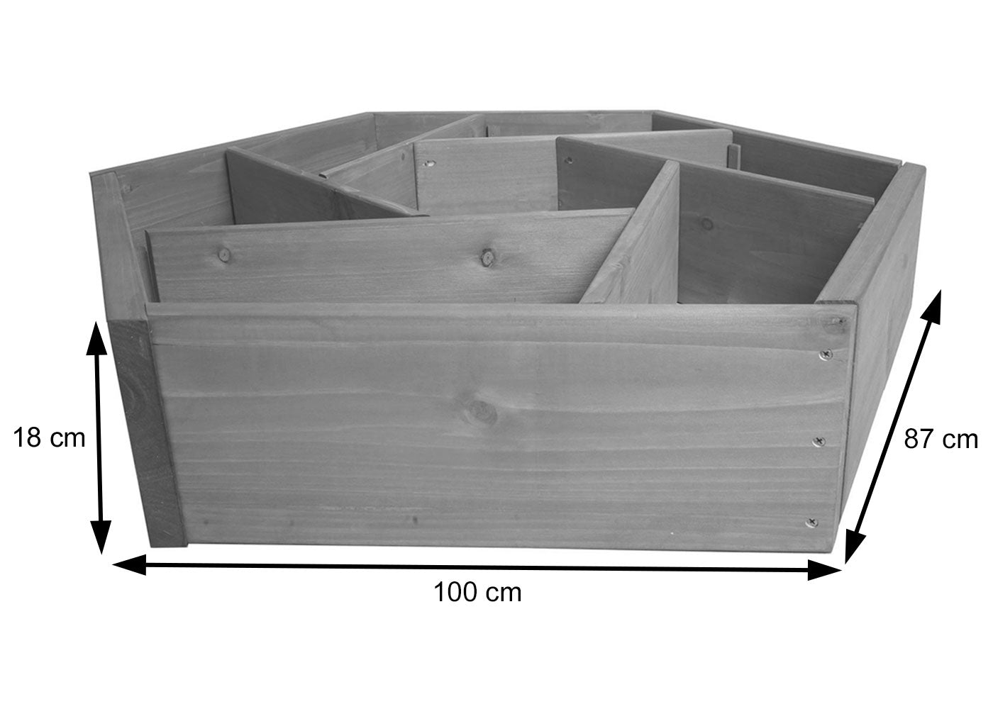 Cosmo Casa - Plantenbak Bloembed met 7 Vakken - Dennenhout - Bruin - 100×87 cm