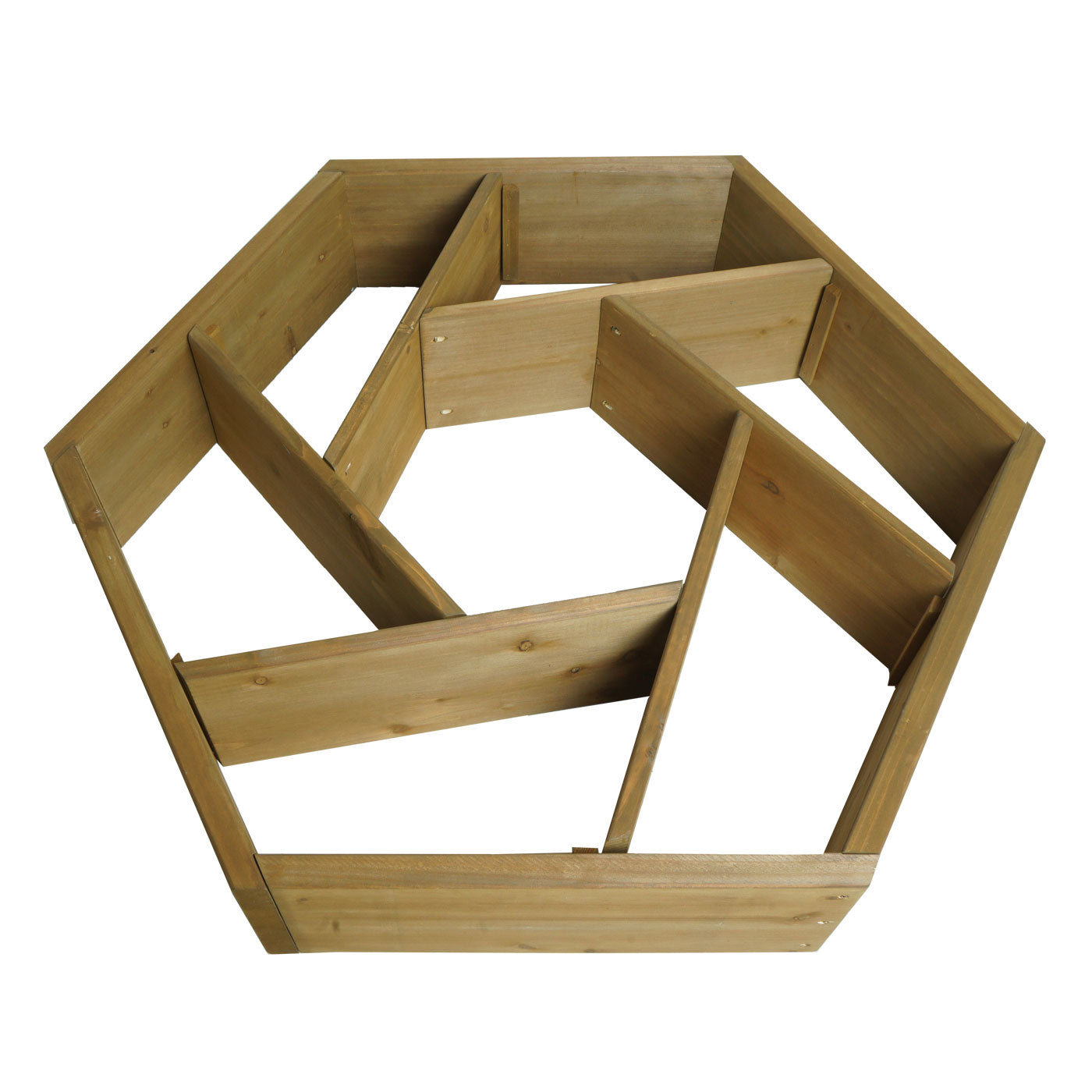 Cosmo Casa - Plantenbak Bloembed met 7 Vakken - Dennenhout - Bruin - 100×87 cm