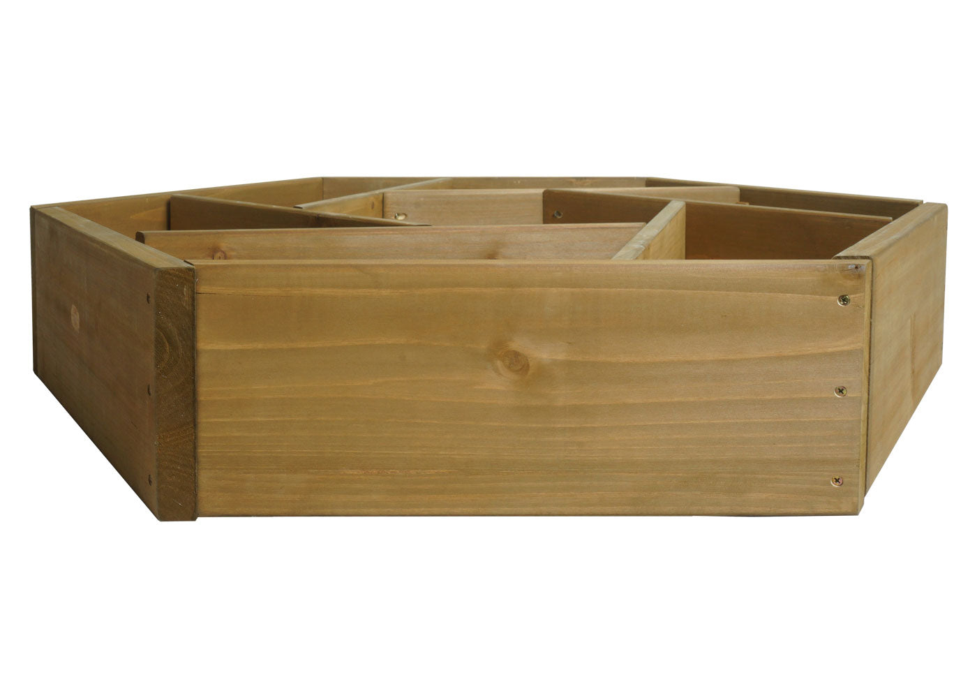 Cosmo Casa - Plantenbak Bloembed met 7 Vakken - Dennenhout - Bruin - 100×87 cm