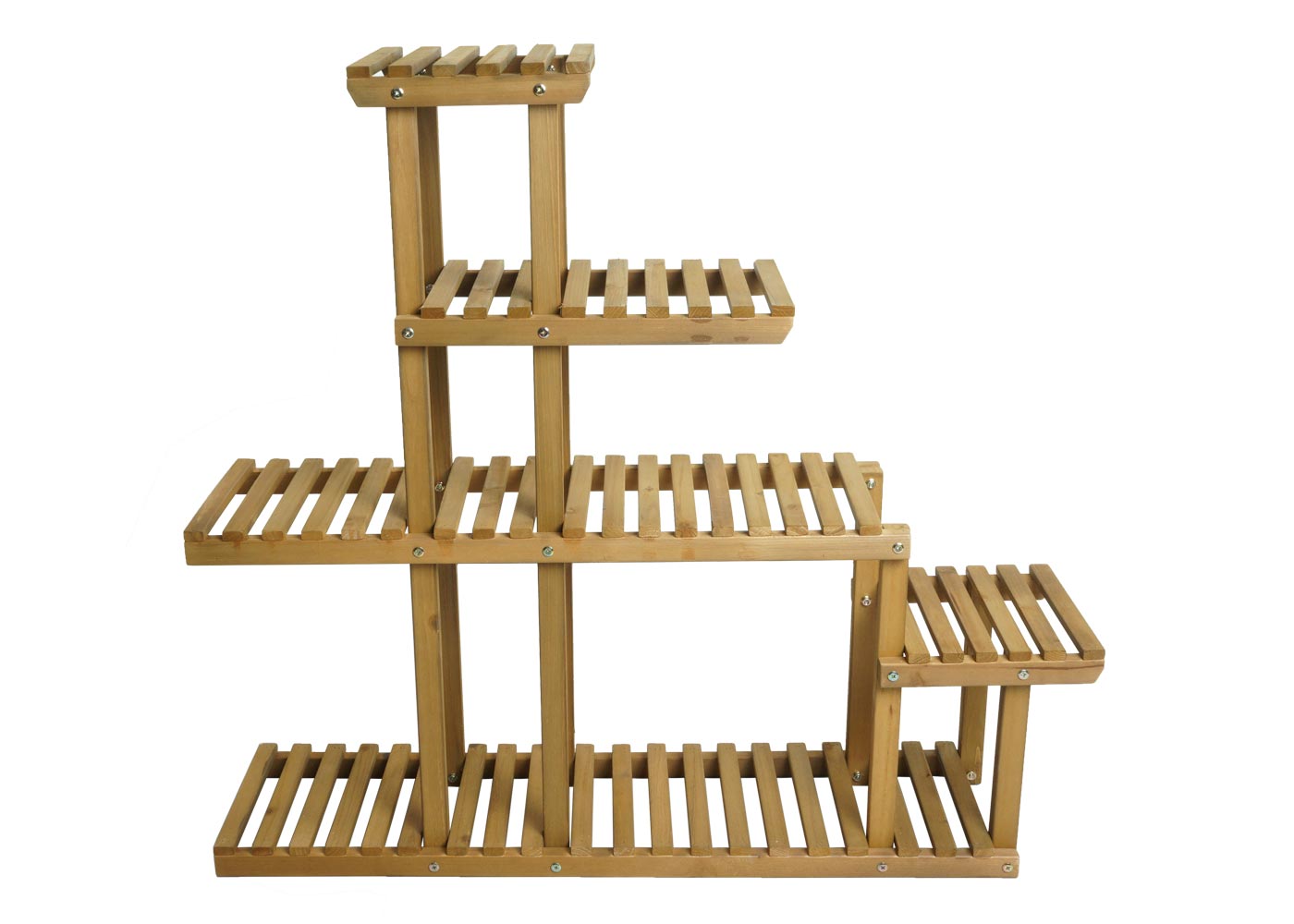 Cosmo Casa - Plantenplank Bloementrapstandaard - 5 Planken - Dennenhout - Bruin - 95×105×25 cm