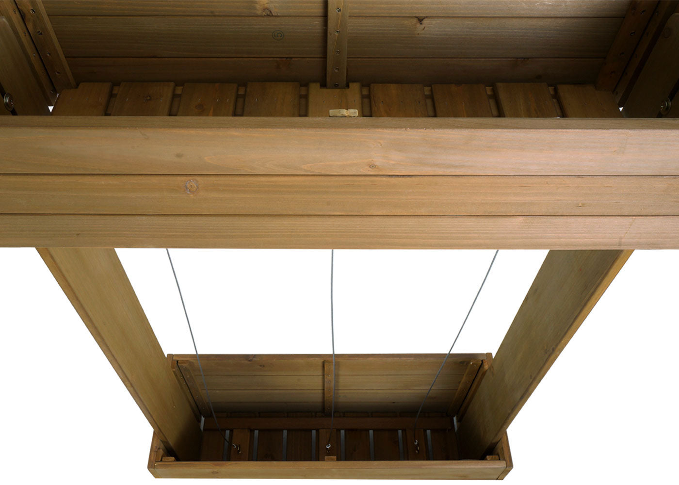 Cosmo Casa - Verhoogd Bed Plantenbak met Traliewerk - Dennenhout - Bruin - 145×85×50 cm