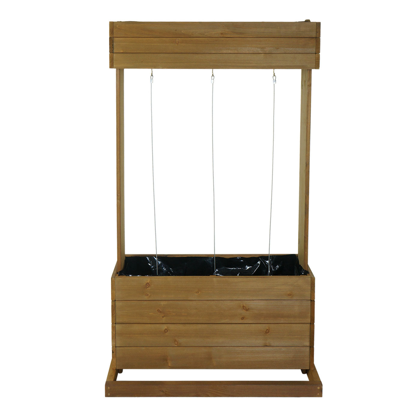 Cosmo Casa - Verhoogd Bed Plantenbak met Traliewerk - Dennenhout - Bruin - 145×85×50 cm