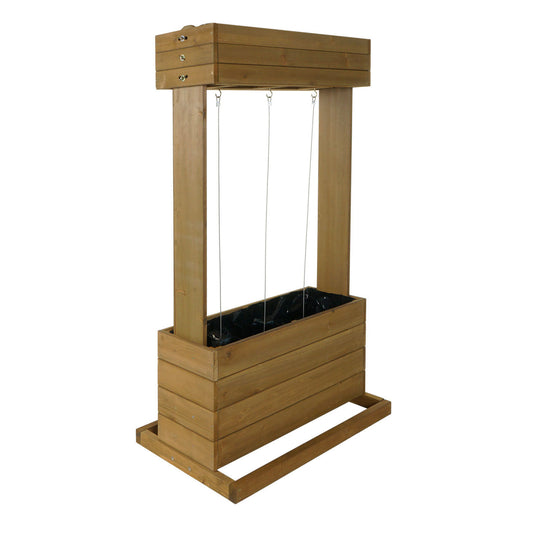 Cosmo Casa - Verhoogd Bed Plantenbak met Traliewerk - Dennenhout - Bruin - 145×85×50 cm