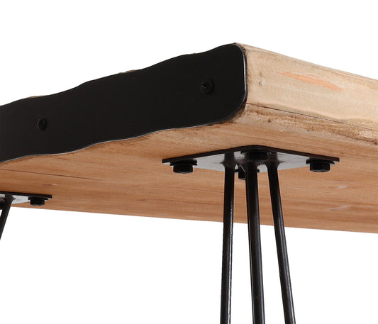 Cosmo Casa - Salontafel - Industrieel massief hout - Hout - Naturel - 120×60 cm