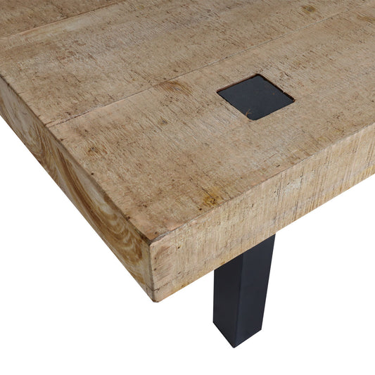 Cosmo Casa - Eetkamerset - Bank en tafel eetset - Hout - Naturel - 200 cm