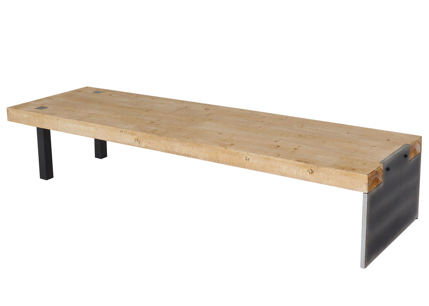 Cosmo Casa - Eetkamerset - Bank en tafel eetset - Hout - Naturel - 200 cm