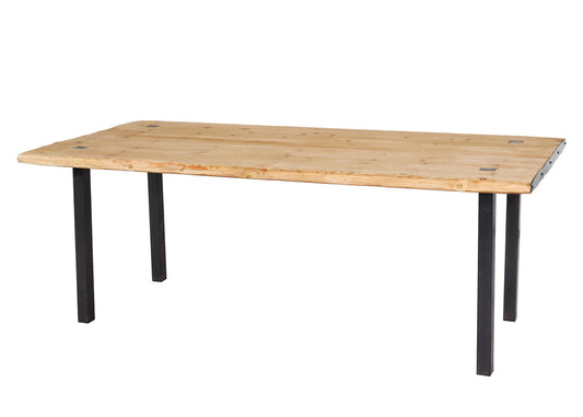 Cosmo Casa - Eettafel - Industrieel massief hout - Hout - Naturel - 200×90 cm