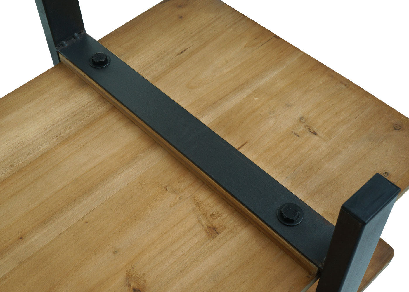 Cosmo Casa - Plank - Multifunctioneel industrieel ontwerp - Massief hout - Naturel met metaallook - 72×119×40 cm