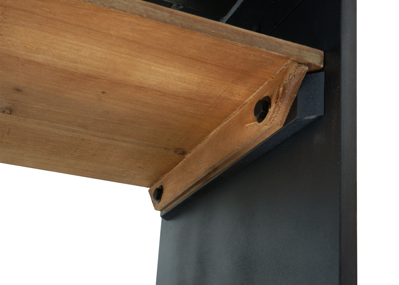 Cosmo Casa - Plank - Multifunctioneel industrieel ontwerp - Massief hout - Naturel met metaallook - 72×119×40 cm