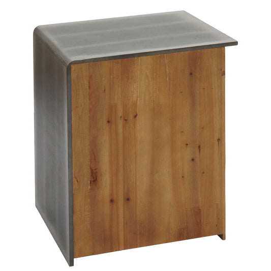 Cosmo Casa - Ladekast - Industrieel Nachtkastje - Massief Hout met Metaallook - Naturel - 60x50x40cm