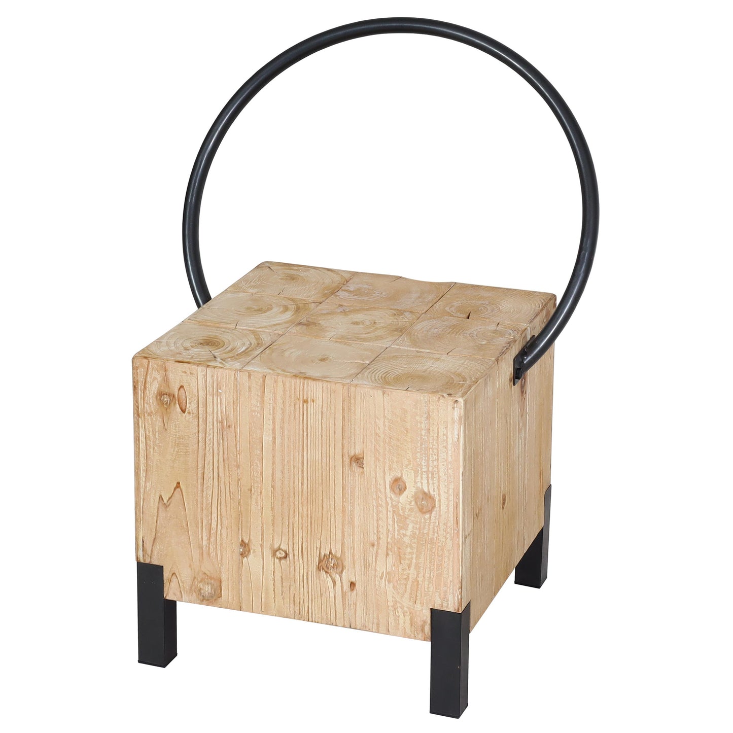 Cosmo Casa - Eetkamerstoel - Industrieel - Metaal en Hout - Naturel