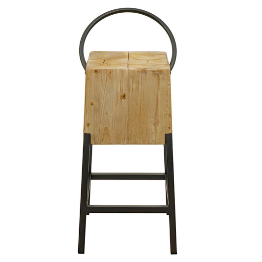 Cosmo Casa - Barkruk - Industrieel - Metaal en Hout - Naturel