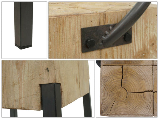 Cosmo Casa - Barkruk - Industrieel - Metaal en Hout - Naturel