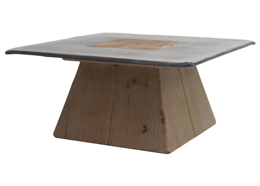 Cosmo Casa - Salontafel - Industrieel - Massief Hout - Naturel - 60×60 cm