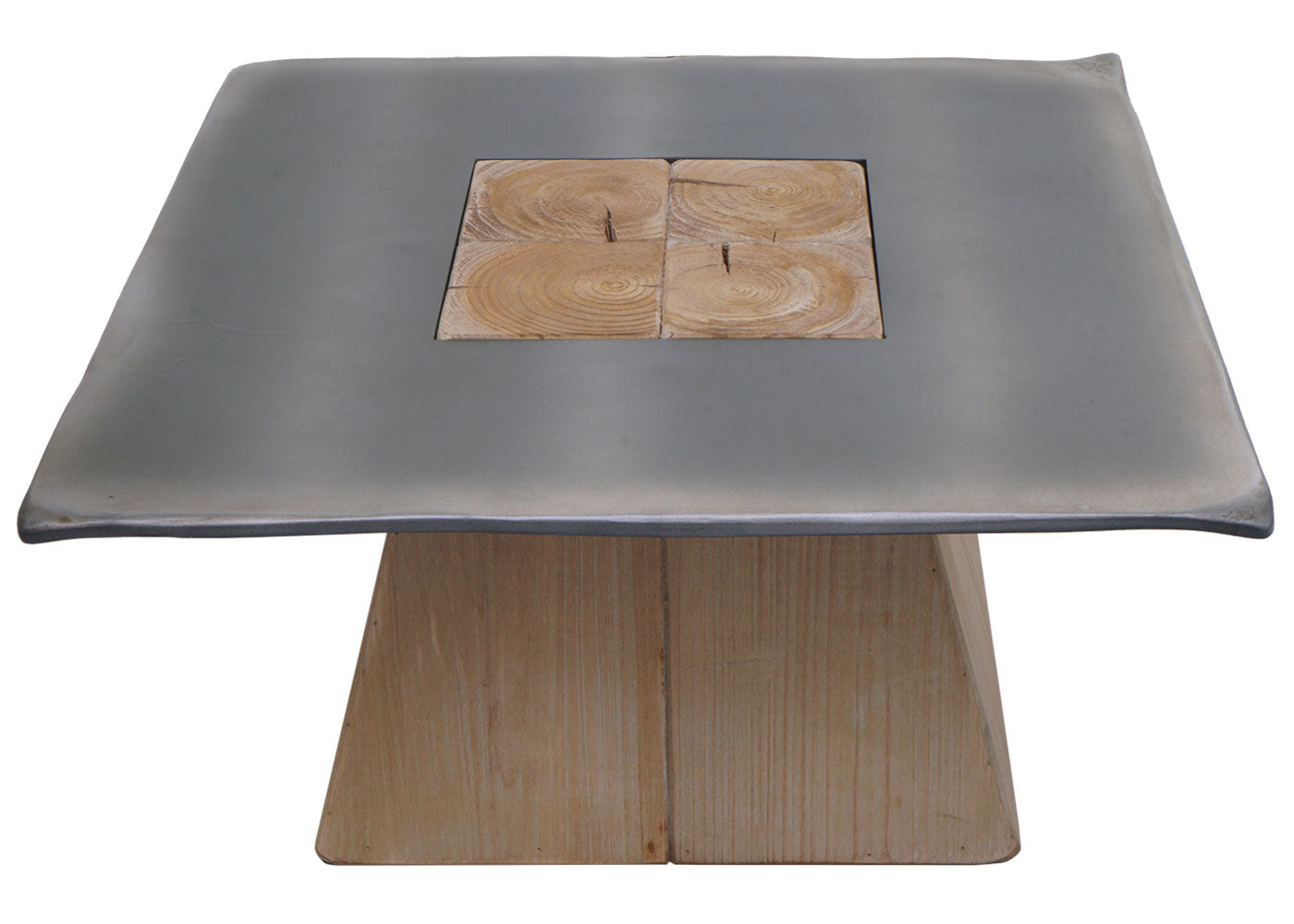 Cosmo Casa - Salontafel - Industrieel - Massief Hout - Naturel - 60×60 cm