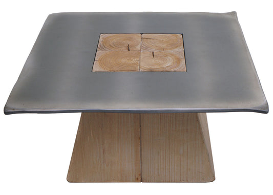 Cosmo Casa - Salontafel - Industrieel - Massief Hout - Naturel - 60×60 cm