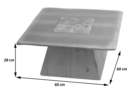 Cosmo Casa - Salontafel - Industrieel - Massief Hout - Naturel - 60×60 cm