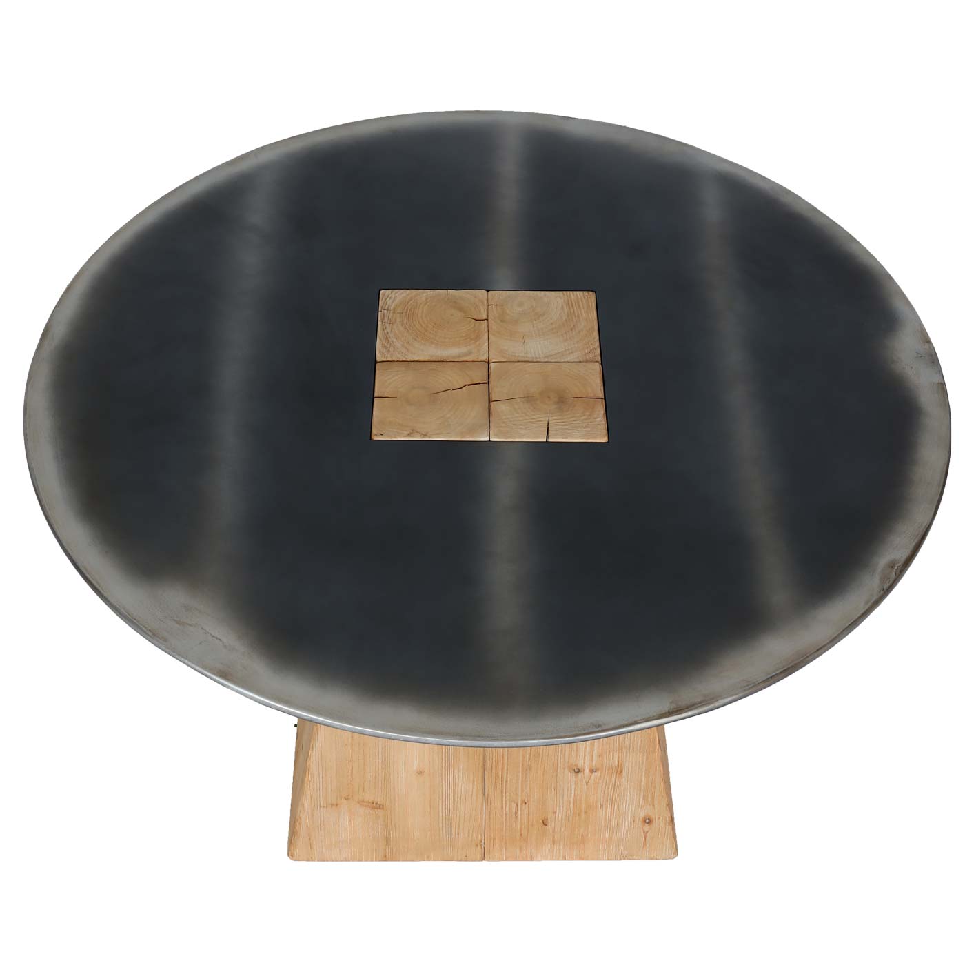Cosmo Casa - Eettafel - Rond Industrieel - Massief Hout - Naturel - Ø120 cm