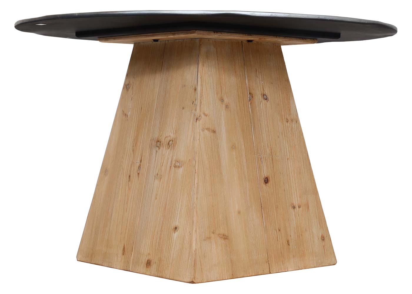 Cosmo Casa - Eettafel - Rond Industrieel - Massief Hout - Naturel - Ø120 cm
