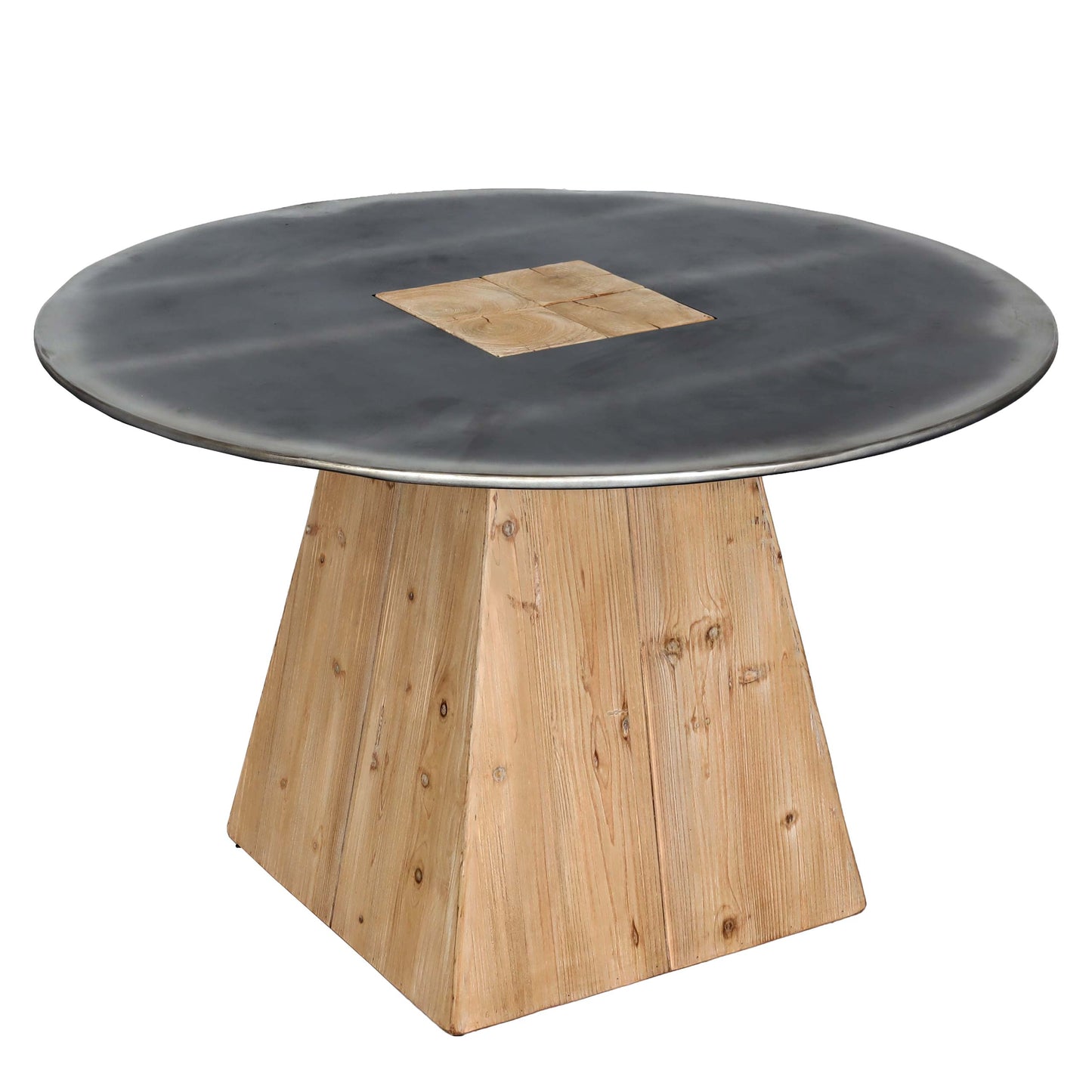 Cosmo Casa - Eettafel - Rond Industrieel - Massief Hout - Naturel - Ø120 cm