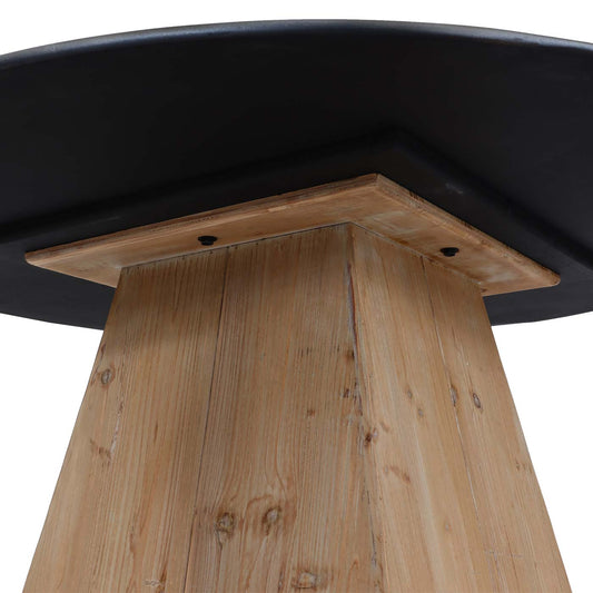 Cosmo Casa - Eettafel - Rond Industrieel - Massief Hout - Naturel - Ø120 cm