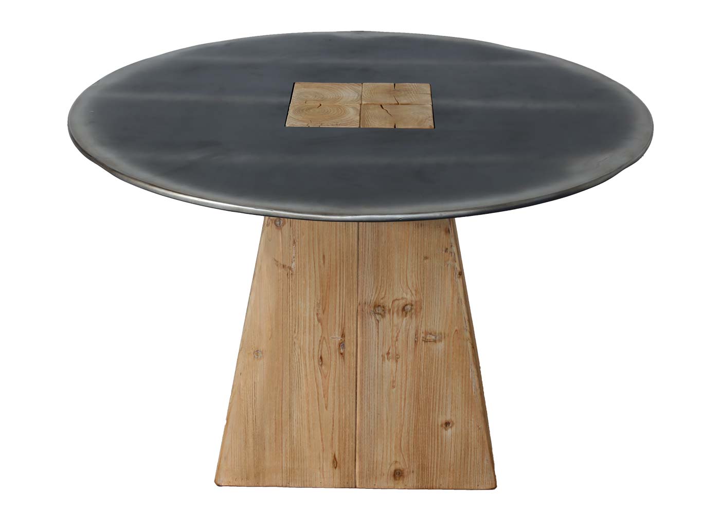 Cosmo Casa - Eettafel - Rond Industrieel - Massief Hout - Naturel - Ø120 cm