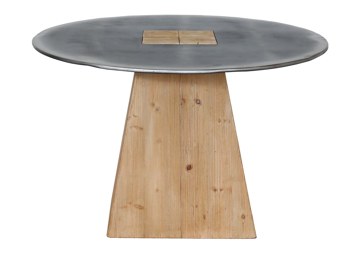 Cosmo Casa - Eettafel - Rond Industrieel - Massief Hout - Naturel - Ø120 cm