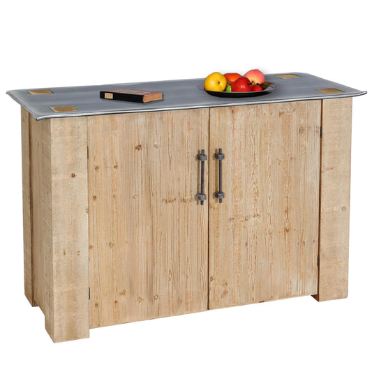 Cosmo Casa - Dressoir - Industrieel - Massief Hout - Naturel - 80×120×48 cm