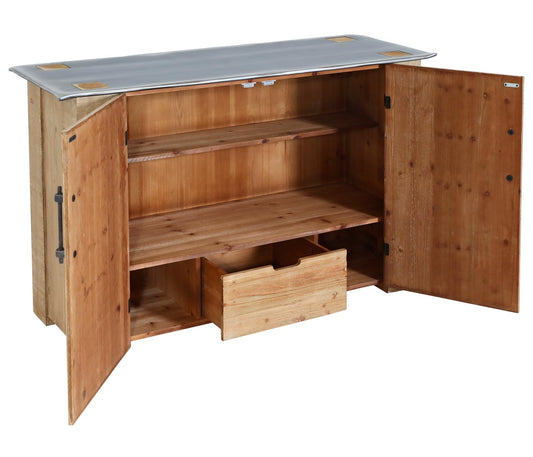 Cosmo Casa - Dressoir - Industrieel - Massief Hout - Naturel - 80×120×48 cm
