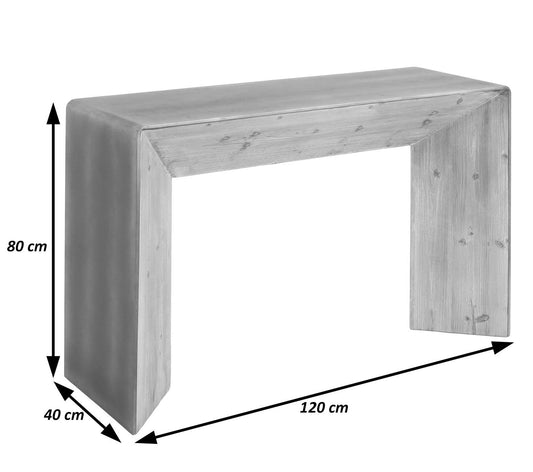Cosmo Casa - Consoletafel - Industrieel - Massief Hout - Naturel - 80×120×40 cm