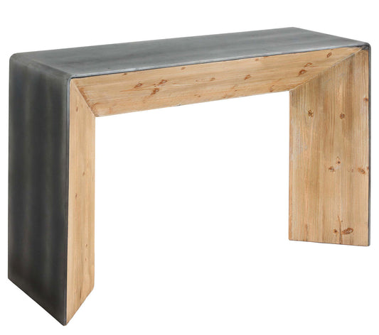 Cosmo Casa - Consoletafel - Industrieel - Massief Hout - Naturel - 80×120×40 cm