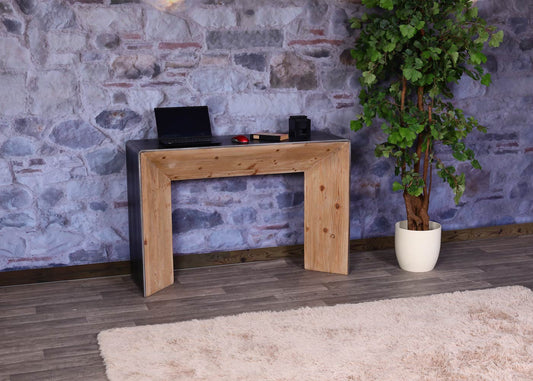 Cosmo Casa - Consoletafel - Industrieel - Massief Hout - Naturel - 80×120×40 cm