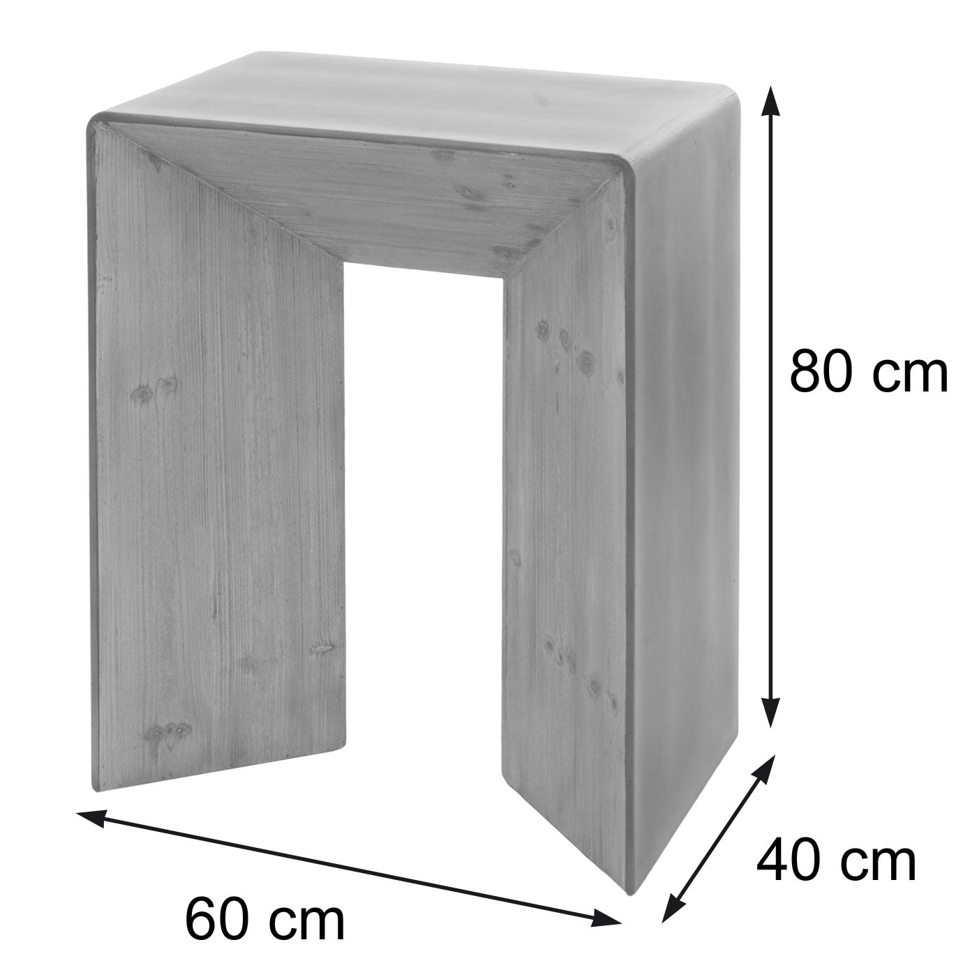 Cosmo Casa - Consoletafel - Industrieel - Massief Hout - Naturel - 80×60×40 cm