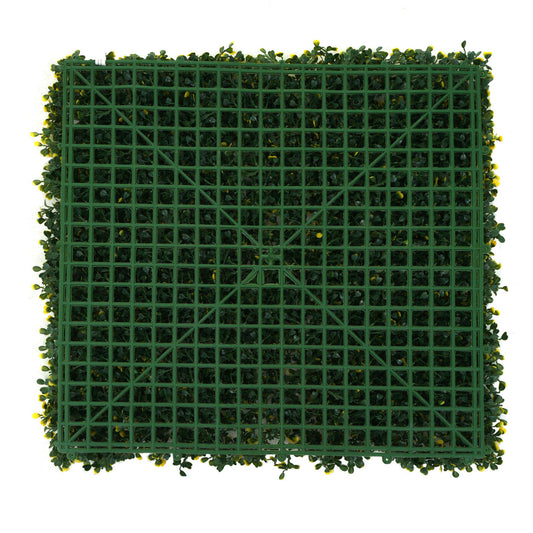 Cosmo Casa - Wandtegel - Privacyscherm terrasbalkon - Kunststof - Buxus groen-geel - 4×50×50 cm (1 m)