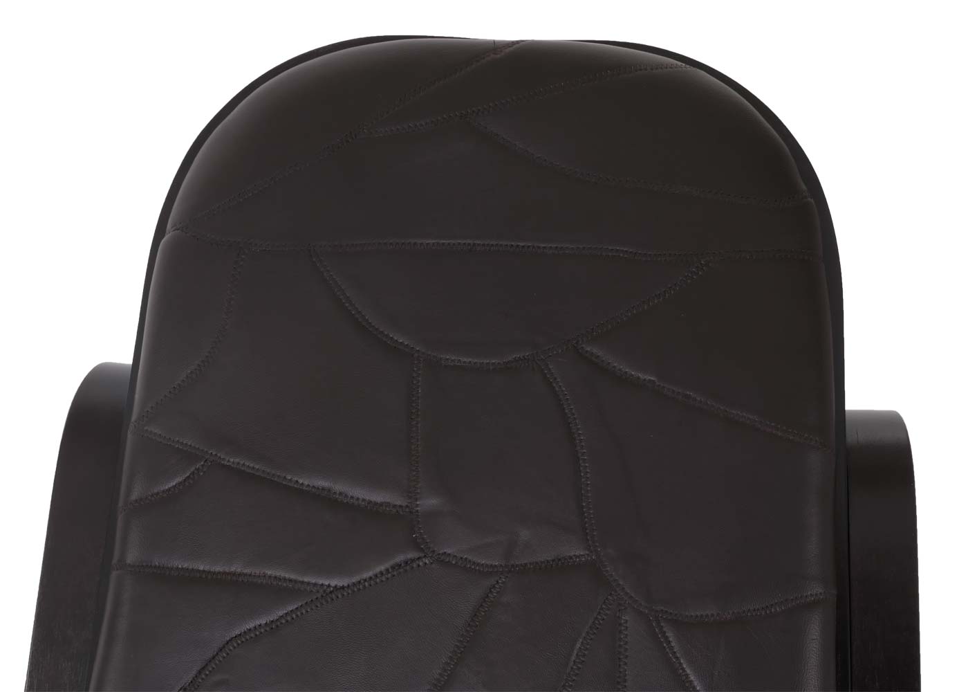 Cosmo Casa - Schommelstoel - TV-Stoel met Armleuningen - Massief Hout - Walnootlook - Patchwork Leer Bruin