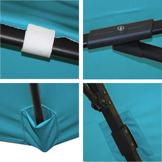 Cosmo Casa - Horeca Zweefparasol - Polyester & Aluminium - Turquoise - 3×3 m - Draaibaar