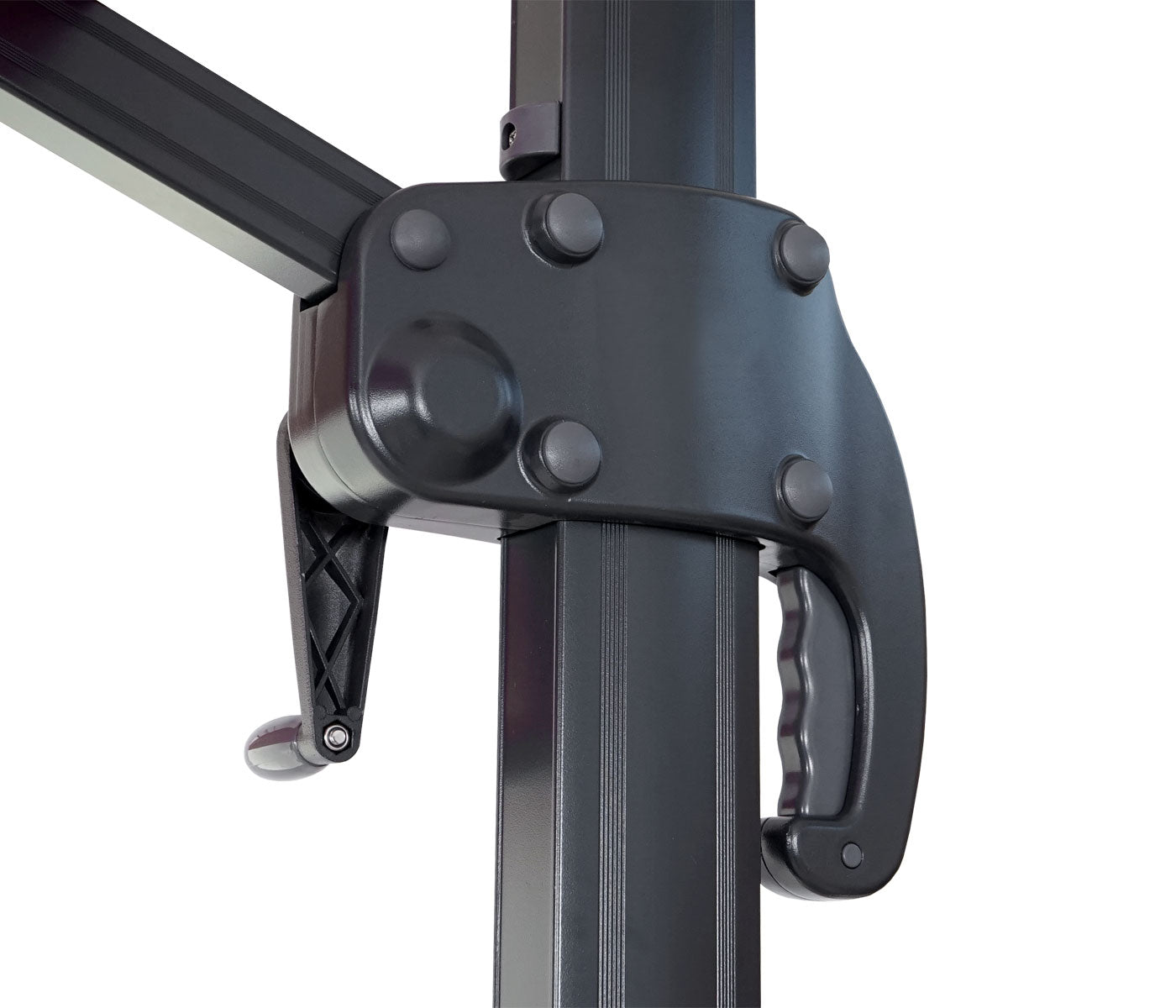 Cosmo Casa - Horeca Zweefparasol - Polyester & Aluminium - Turkoois - 3×3 m - Met standaard