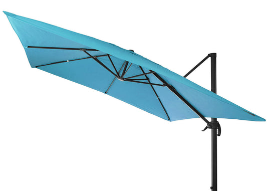 Cosmo Casa - Horeca Zweefparasol - Polyester & Aluminium - Turquoise - 3×3 m - Met voet