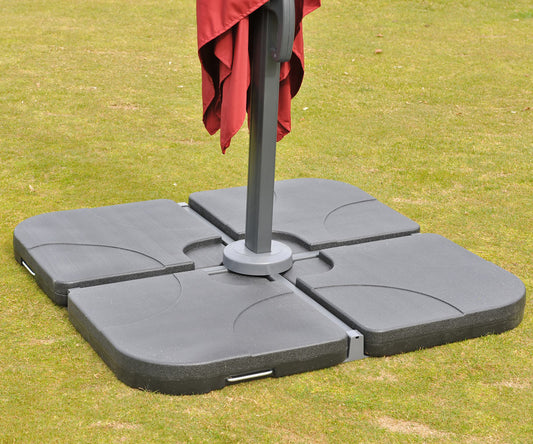 Cosmo Casa - Horeca Zweefparasol - Polyester & Aluminium - Turkoois - 3×3 m - Met standaard