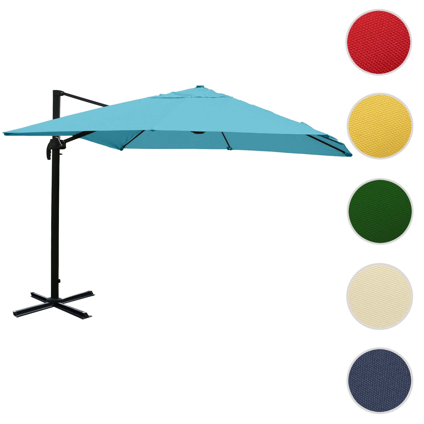 Cosmo Casa - Vervanghoes voor Luxe Zweefparasol - 3x4m (+5m) - Polyester - Turkoois