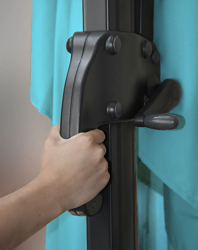 Cosmo Casa - Restaurant Zweefparasol - Zonder Voet - Polyester & Aluminium & Steel - Turquoise - 3,5×3,5 m