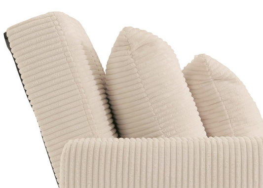 Cosmo Casa - Slaapstoel - Klapstoel - Logeerbed - Relaxstoel - Ligvlak 200x100cm - Stofkoord - Crème-Beige