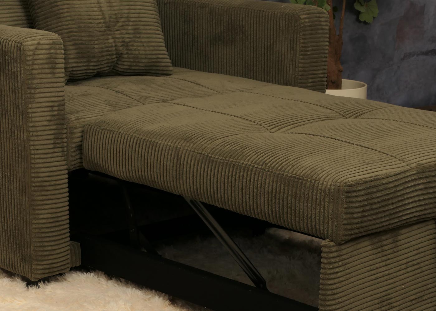 Cosmo Casa - Slaapstoel - Klapstoel - Logeerbed - Relaxstoel - Ligvlak 200x100cm - Stofkoord - Groen