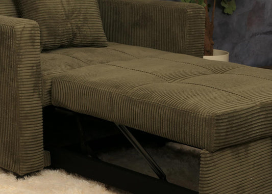 Cosmo Casa - Slaapstoel - Klapstoel - Logeerbed - Relaxstoel - Ligvlak 200x100cm - Stofkoord - Groen