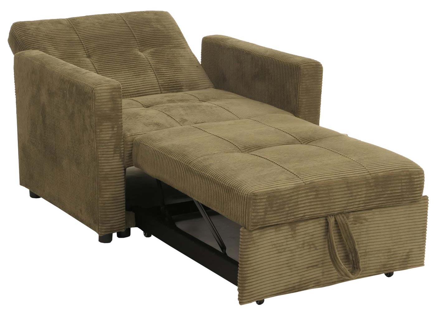 Cosmo Casa - Slaapstoel - Klapstoel - Logeerbed - Relaxstoel - Ligvlak 200x100cm - Stofkoord - Groen