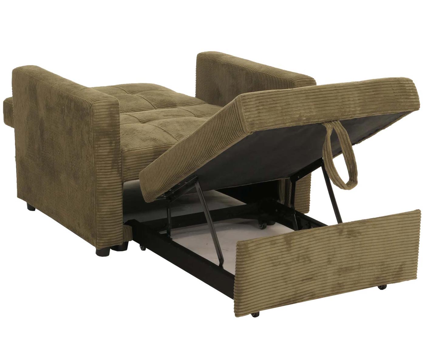 Cosmo Casa - Slaapstoel - Klapstoel - Logeerbed - Relaxstoel - Ligvlak 200x100cm - Stofkoord - Groen